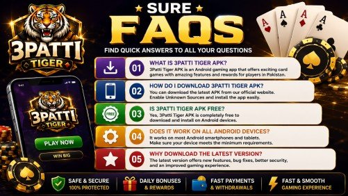 FAQs 3 patti tiger Download APK Pakistan 2026